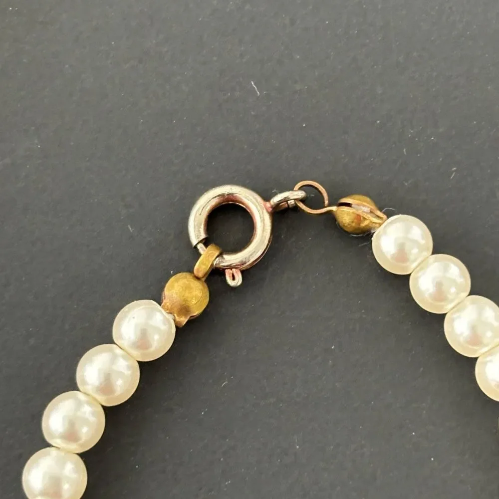 Vintage Faux Pearl Necklace Bracelet Small Ladies Child 1950s Special Occasion